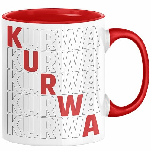 Kurwa Tasse Polen Polska Kaffee-Becher (Rot)