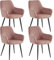 Colenis® - Beverly Esszimmerstuhl - 4er Set - Rose -Velvet - Industriell - Mit Armlehne