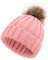 MELLIEX Bommelmütze Kinder, Warme Baby Wintermütze, Abnehmbare Pom Pom Strickmützen, Beanie für Jungen Mädchen 0-5 Jahre, Rosa