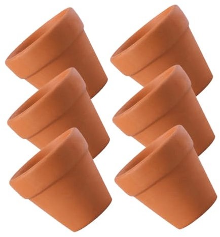 BESTonZON Maceteros Pequeños De Terracota 6 Unidades Ideal para Plantas Decoración De Oficina
