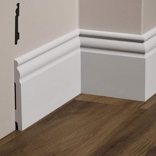 Eternal Parquet Battiscopa DUCALE in POLIMERI FeelingWood-HD 150x18mm - Bianco (Prezzo al Metro)