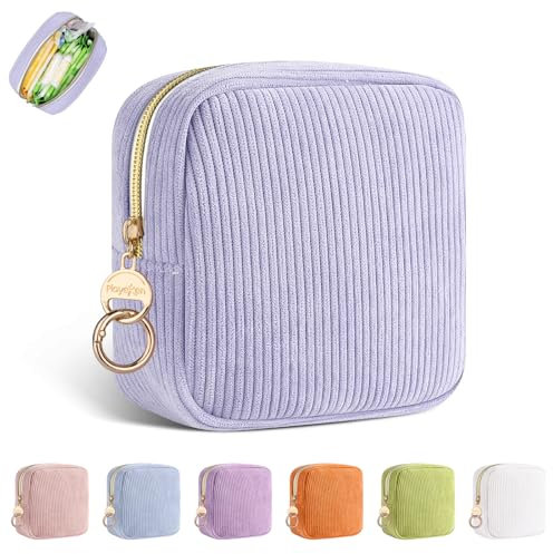 Tampon Aufbewahrung Binden Hygienebeutel für Damenbinden Aufbewahrungstasche Perioden Tasche mit Reißverschluss Organizer Stilleinlagen Damen Tampons BindenDamen Geschenke für Mädchen(Lila)