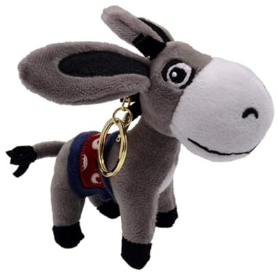 Small Donkey Plush Key Chain Cute Mini Pendant Soft Plush Toy Doll Key Chain Grey, Keyrings & Keychains