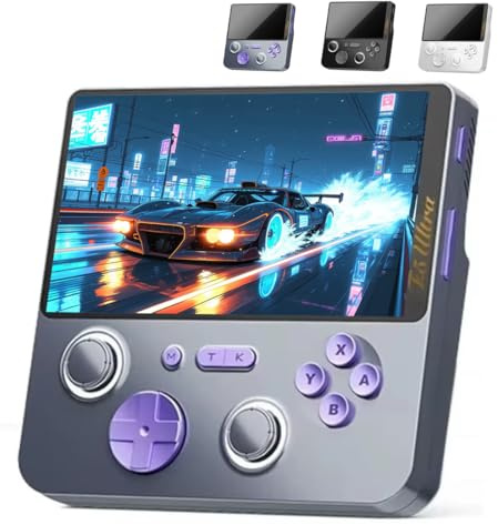 E5Ultra Handheld Spielkonsole, 5-Zoll-HD-IPS Touchscreen T620 Retro Videospielkonsolen mit 256GB TF-Karte, Android System Tragbare Handheld Konsolefür Online Kampfspiele