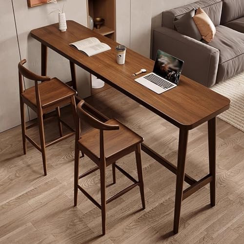 Rechteckiger, Schmaler Bartisch, Stehtisch, Lange Theke, Industriestil, For Balkone, Restaurants, Cafés, Bars, Terrassen, Hausbars, Ohne Hocker(47.2x17.7in)