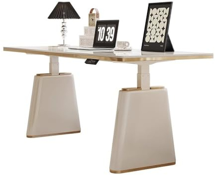 Ba7cD8eF9g Arbeitsplatz Elektrischer Stehpult, 4 Speicherhöhen einstellbar, Arbeits-Home-Office-Schreibtisch, moderner Schiefer-Schreibtisch(L)