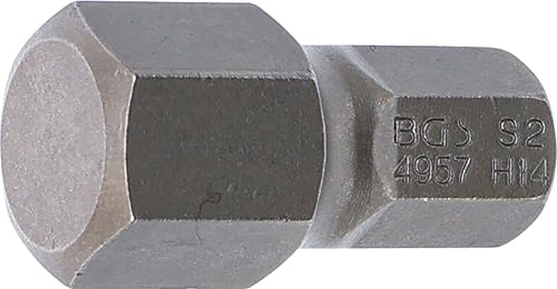 BGS 4957 | Bit | Außensechskant 10 mm (3/8) | Innensechskant 14 mm | Länge 30 mm | Chrom-Vanadium-Stahl (S2)