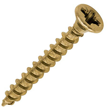 TIMCO Solo Chipboard & Woodscrews - Gold - 3.5 x 30 - Box of 200 - A Single Thread woodscrew mainly Used in Various Types of Timber and Man-Made Boards or into Masonry with The use of Plastic Plug