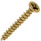 TIMCO Solo Chipboard & Woodscrews - Gold - 3.5 x 30 - Box of 200 - A Single Thread woodscrew mainly Used in Various Types of Timber and Man-Made Boards or into Masonry with The use of Plastic Plug