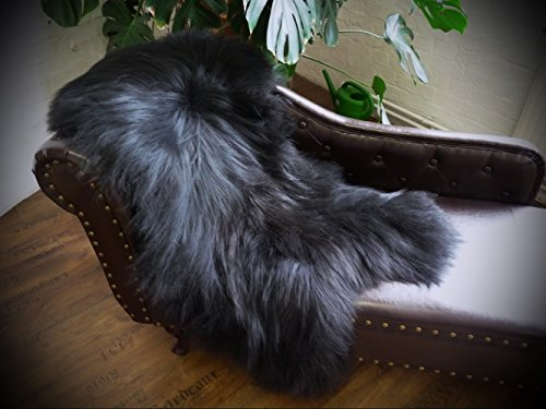 Öko Island Schaffell Lammfell Fell schwarz 130-140cm