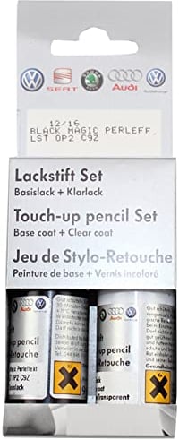 Audi LST0M2A7W Lackstift-Set A7W Reflexsilber-Metallic plus Klarlack 2x9ml