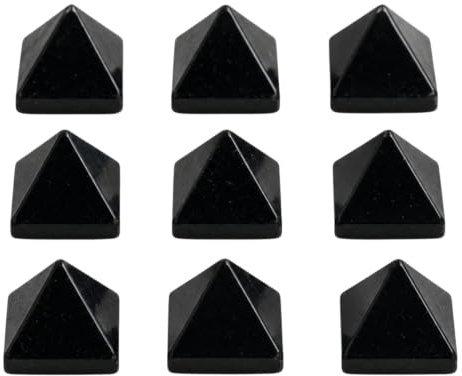 Lot de 9 negro turmalina sueltos gemas Reiki de cristal pirámides Vaastu curación regalo bienestar protectora