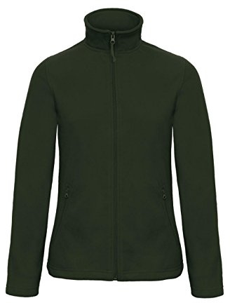 B & C Women’s Sweat Jacket, Micro Fleece, Full Zip, White, S, forest green, L