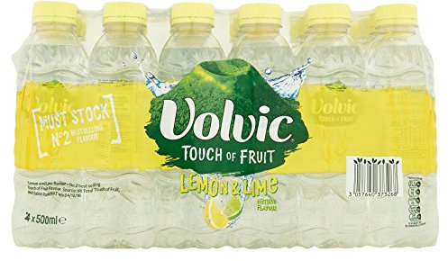 Volvic Touch of Fruits Lemon and Lime Flavoured Water 24 Bottles 500 ml (Pack of 2, Total 48 Bottles)