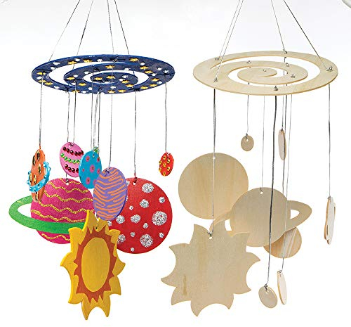Baker Ross AR676 Bauen Sie Ihr eigenes Sonnensystem-Mobile aus Holz, (2er Pack), für Kunst und Handwerk, Wissenschaftliche Projekte.