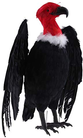 SM SunniMix Künstliche Geier Gartenfigur Vogelschreck Vogelscheuch Miniatur Garten Micro Landschaft, 45 x 20 x 25 cmm - rot
