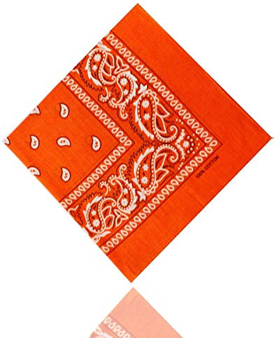 ledermodefashion 3er 6er 12 er Set Bandana Tuch versch Farben 100% Baumwolle Kopftuch Halstuch Nickituch Schal (Orange)
