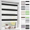 BelleMax Doppelrollo Klemmfix ohne Bohren & mit Bohren, 60x120cm(BxH), Weiß Schwarz, Duo Rollo, Sonnenschutz lichtdurchlässig Blickdicht, Klemmrollo Fensterrollo, Rollos für Fenster und Tür