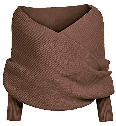 BSTCAR Winter Warm Gestrickte Schal mit Ärmeln, Stricken Wickelschal Sweater Schal mit Ärmeln Mode Winterschal Alle Damen und Frauen