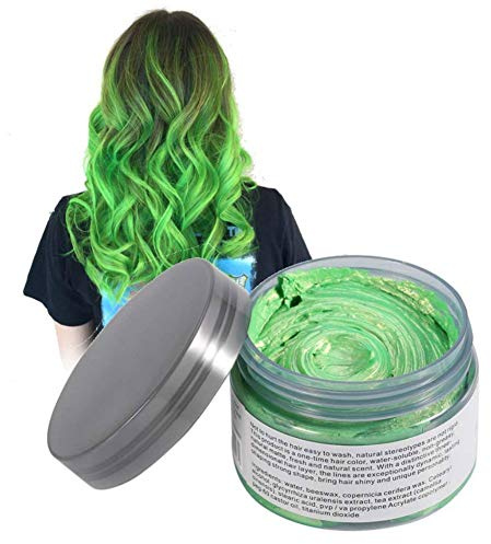 TEEROVA Haarfarbwachs, sofortige Haarfarbe, temporäre Frisur, Cremeschlamm, 120 g, natürliches Frisurenwachs für Männer und Frauen, Grün