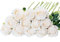 Floralsecret 12 pezzi, bouquet di rose artificiali in seta, fiori finti per decorazioni nuziali di casa, colore bianco
