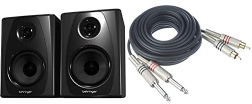 Behringer STUDIO 50USB Monitor da studio di riferimento biamplificati ad alta risoluzione da 150 Watt con ingresso USB & Adam Hall Cables - Cavo audio a 2 connettori RCA maschio 3 m