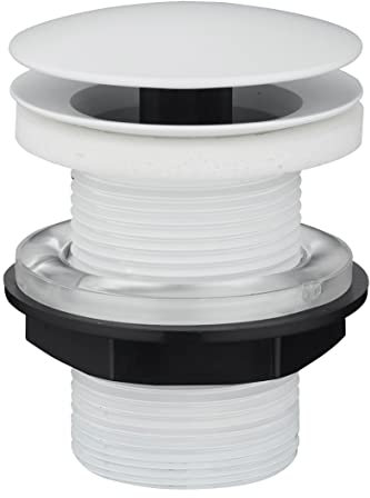 Edouard Rousseau Bonde de Lavabo à Ecoulement Libre, diam. 63 mm, certifié NF, sans Trop Plein, Standard, Finition Blanche