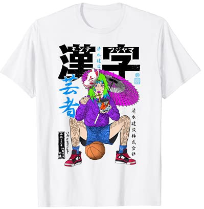 Japaner, der Ramen-Basketballspieler isst T-Shirt