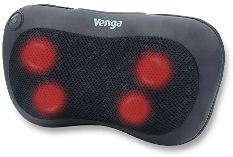 Venga! Shiatsu Massagekissen mit Heizung, 4 Massageknoten, Auto-Reverse-Funktion, schwarz, VG MAS 3000 BS