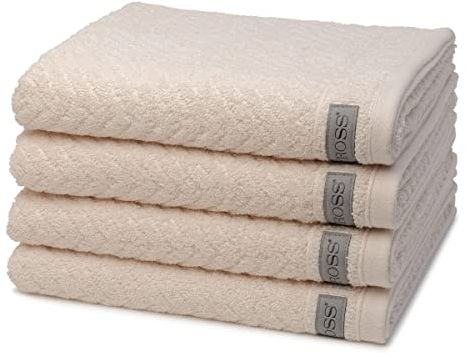 Ross - 4 teiliges Frottier-Set - Smart (4 X Handtuch im Set) - 520 g/m2 - Baumwolle - Frottee - saugstark - weich und flauschig - Natur