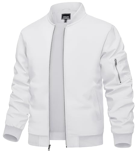 TACVASEN Jackets for Men Varsity Jacket Men Jackets Mens Bomber Coats Light Windbreaker Casual Summer Slim Fit Coat Pilot Jacket