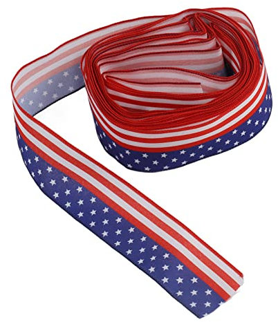 Independence Day Ribbon Patriotic Ribbon, Stars and Stripes Ribbon 6.5cm Width 10m Length 4th of July Independence Day for President's Day Veterans Day Decoration