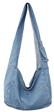 LHHMZ Denim Hobo Taschen für Damen Retro Jeans Umhängetasche Lässige Jean Tote Handtaschen Umhängetasche für Damen