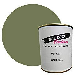 BOX DECO COULEURS Peinture murale acrylique aspect satin Aqua Déco - 750ml, Vert Kaki