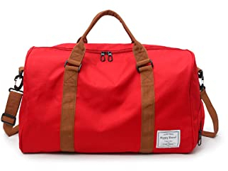 CORIOS Reisetaschen Duffle Bag für Herren/Damen Oxford Sporttasche Weekender Übernachtung Tasche Schwimmtasche Fitnesstasche Groß Kabinenreisetasche Trainingstasche für Sport Fitnessstudio Reisen Rot