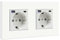 BSEED Enchufe de pared con 1 USB y 1 Tipo C,Blanco 16Amp Schuko Enchufe Doble on Panel de Plastico,toma de corriente con cargadores USB-Max.2.1A,20W Cargador USB C adecuado para Smartphone MP3 Tablet