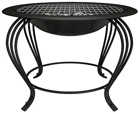 ZAANU Feuerstellen, Feuerstelle für den Außenbereich, mit schwarzem Eisen, für den Außenbereich, Garten, Terrassenheizung, Feuerschale, Strand-Feuertopf, Heizung, Grill, Camping-Schüssel