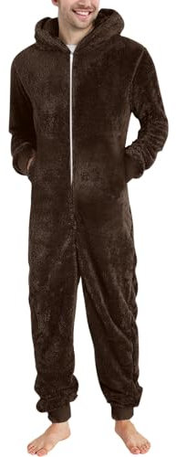 KONG JIMFAN Thermo Unterwäsche Set Thermounterwäsche Männer Männer Thermounterwäsche Latzhose Herren Fleece Thermo Unterhemd Oder Unterhose Lauftights Herren Lang Langlauf-Ski(1-Coffee,M)