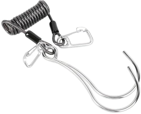 EEBBL Zubehör Tauchen Spiralkabel, Tauchen Ausrüstung Lanyard, Werkzeuge Tauchhaken, für Unterwasserkamera, Schnorcheln Anti Leine Gurtband, mit Clips Schnellverschluss