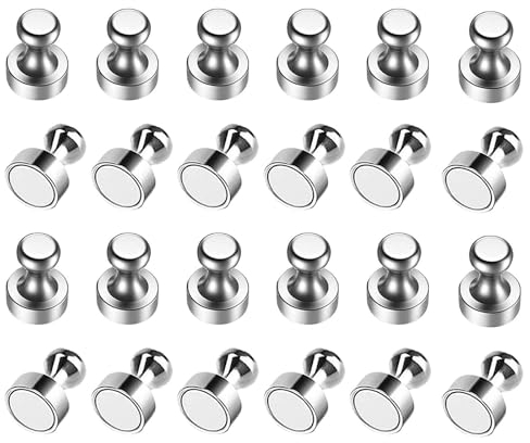 24 Stück Whiteboard Magnete, Kühlschrank Magnete, Magneten Starker Halt, Magnete für Magnettafel Extra Stark, Magnet Pins, Magnete Kühlschrank, Magnete für glasmagnettafel (12 X 16 mm)
