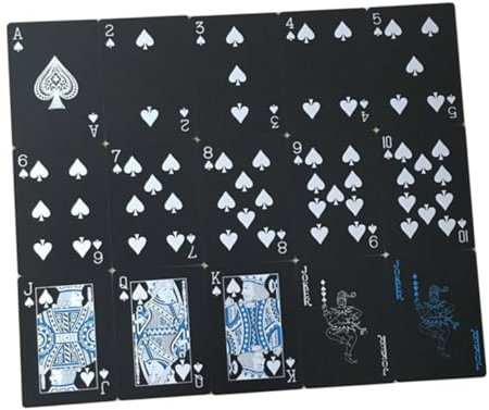 Toyvian 1satz Wasserdichten Schwarzen Spielkarten Mit Blauem Karton Für Familienfeiern Pokerabende Und Zaubertricks Sammelbar Und Unterhaltsam