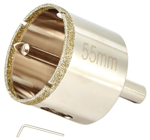 DaduoRi 55mm Diamond Hole Saw with Pilot Bit, 55mm Tile Hole Cutter with Center Drill Bit for Marble, Granite, Ceramics,Porcelain Tiles, Glass,Wet Use