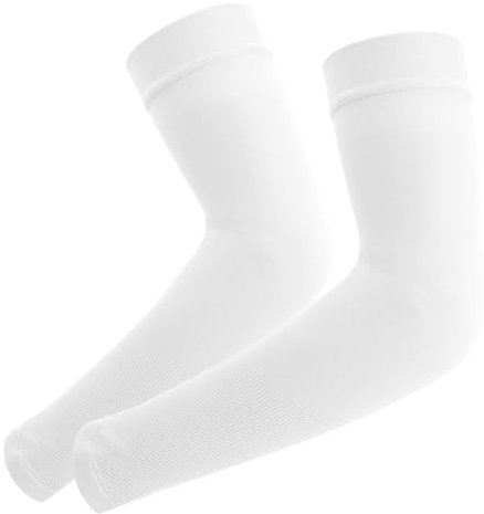 Manicotti Pallavolo,Sleeves,Manicotti Braccia,Manicotti Ciclismo,Manicotti,Manicotto Braccio,Maniche Per Braccia,Fascia Copri Tatuaggio Braccio,Maniche Di Protezione Solare,Copribraccia,Bianco 1 Paio
