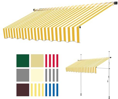 DJJYCTNM Manuell Ersatz für Einziehbare Klemmmarkise, Sonnenschutzdach für Einziehbare Markisen, Draussen Wasserdichtes Vordach Überdachung aus 100% 280g Polyester für Fenster Tür Markt,kein Rahmen-St