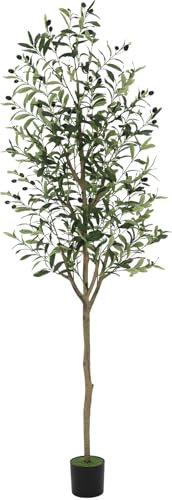 FORABAMB künstlicher Olivenbaum 160 cm, Kunstpflanze mit Pflanzgefäß, Kunstolivenbaum groß, für Home Office, Wohnzimmer, künstlicher Baum, 648 Blätter