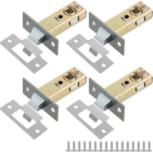 4 Set 45mm Door Lock, Door Latch, Door Latches for Internal Door, Tubular Latch, Mortice Latch, Polished Door Latch, for Sprung Lever Door Handles