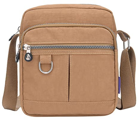 BIISDOST Casual Nylon Geldbörse Handtasche Umhängetasche Wasserdichte Umhängetasche Handtasche für Frauen Große Taschen Damen (Beige, One Size)