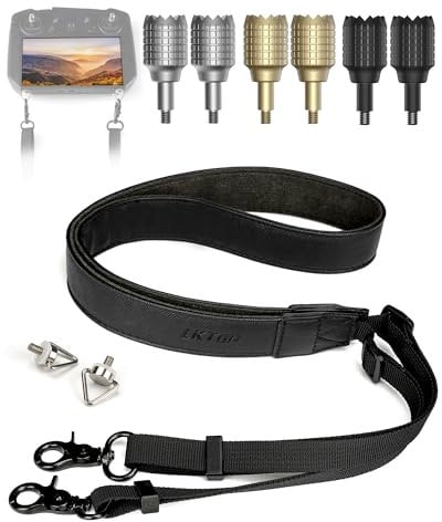 LKTOP Lanyard Neck Strap+Joysticks for DJI 𝗥𝗖 𝗣𝗿𝗼 Controller, 50-63'' Lanyard Remote Controller Sticks for DJI Mini 3 Pro, Air 2S, Mavic 3/Pro/Classic/Cine Drone Accessories (1 Pcs+3 Pairs)