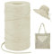 LEREATI Raffia Garn zum Häkeln, Bastband Natur 3mm x 300m Papiergarn Geschenkbänder, Bändchengarn zum Häkeln, Papierdraht zum Häkeltaschen, Körbe, Hüte, Geschenkverpackung (Milchig Weiß)