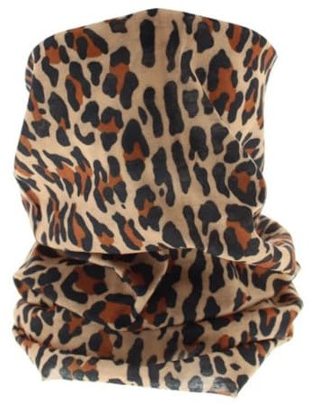 Unisex Brown Leopard Animal Print Pattern Snood Neck Face Covering Breathable Lightweight